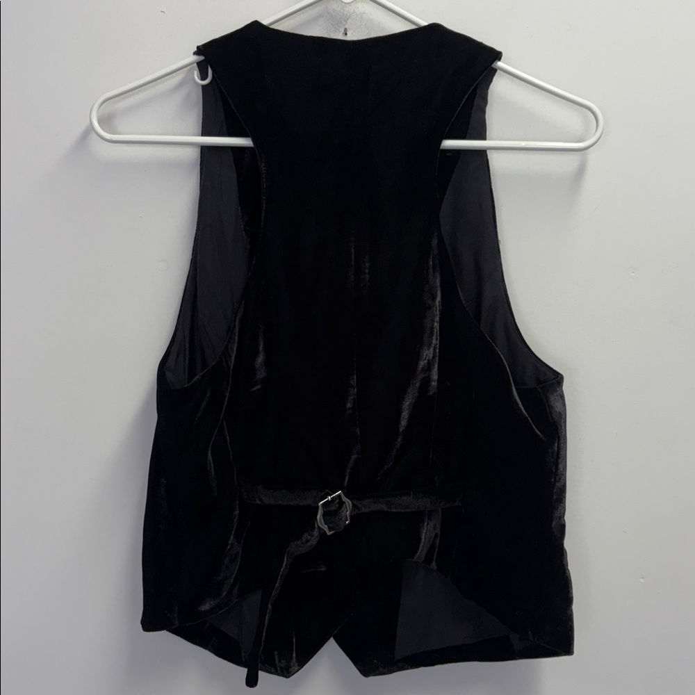 Free People Libby Velvet Cropped Button Vest Size Large NWOT - Picture 7 of 8